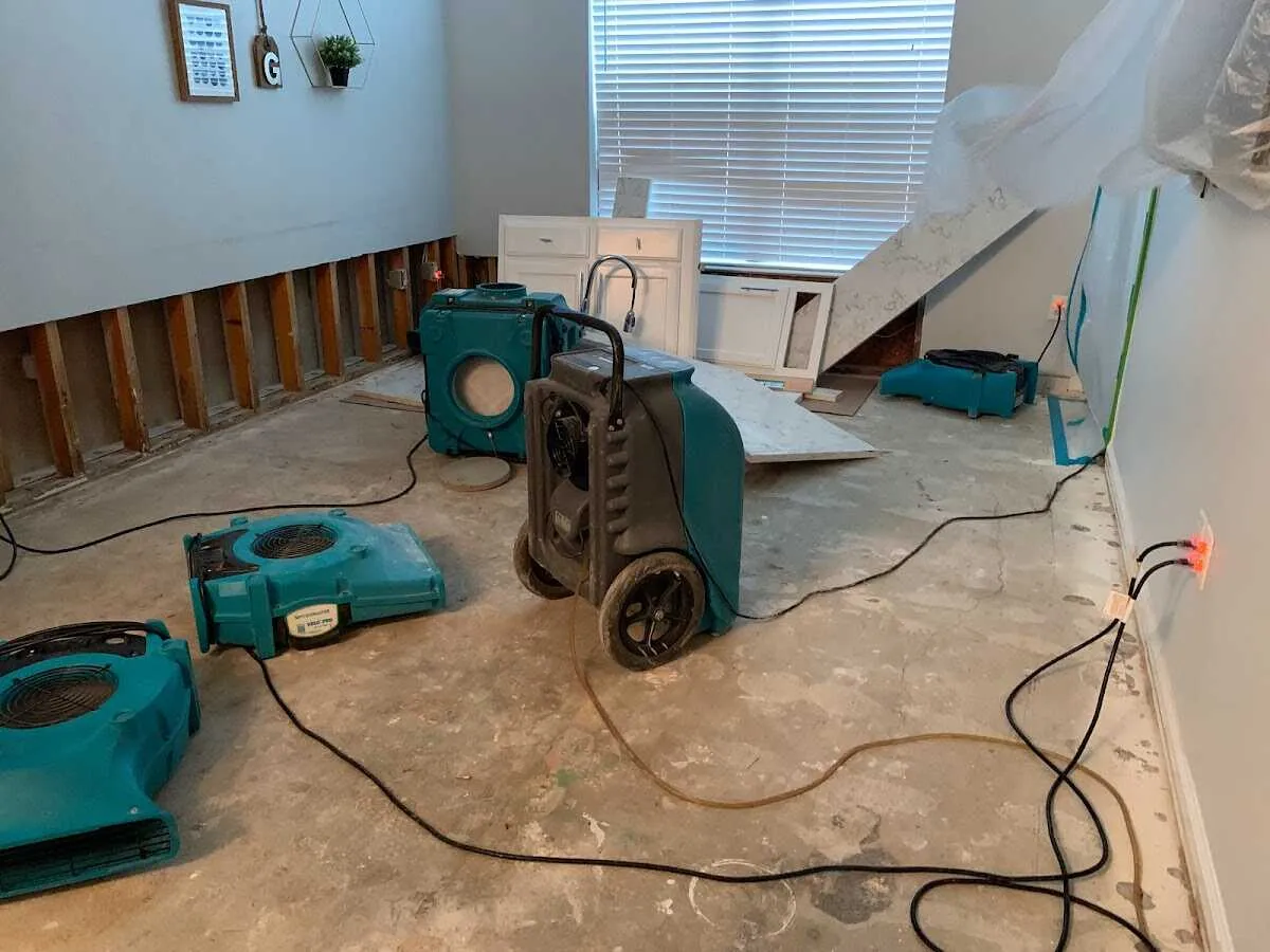 Dehumidifier in flood-cut room for Water Extraction & Removal in Carthage